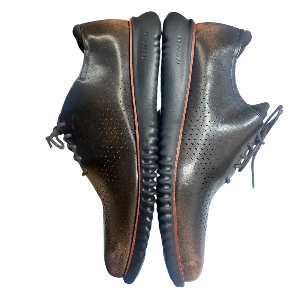 Cole Haan GrandPro Perforated Leather Derby Shoes Men's‎ Size 12M Brown Lace Up